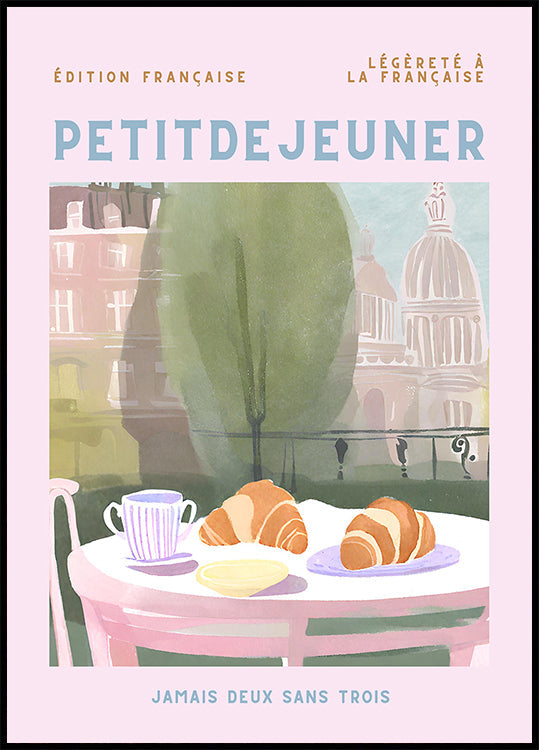 Petit Dejeuner, Croissants, Paris, Pastel