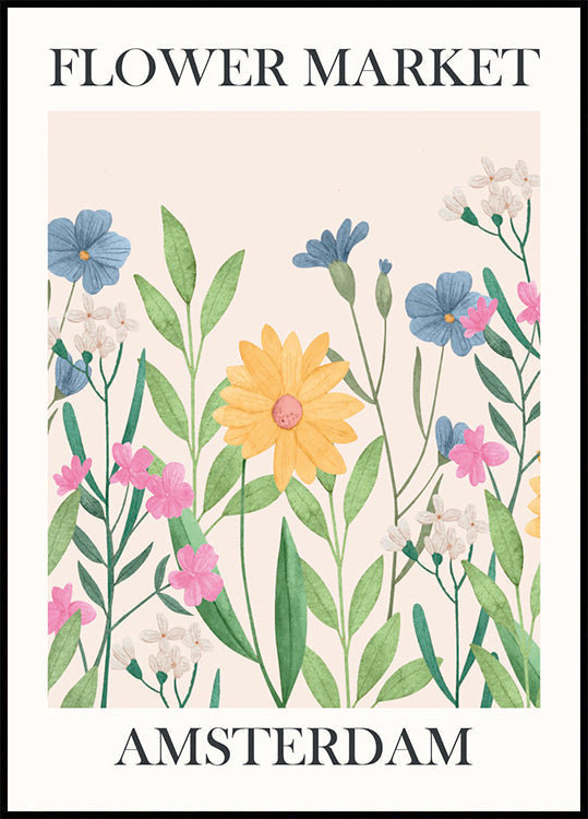 Flower market Amsterdam Poster - Posterbox.dk