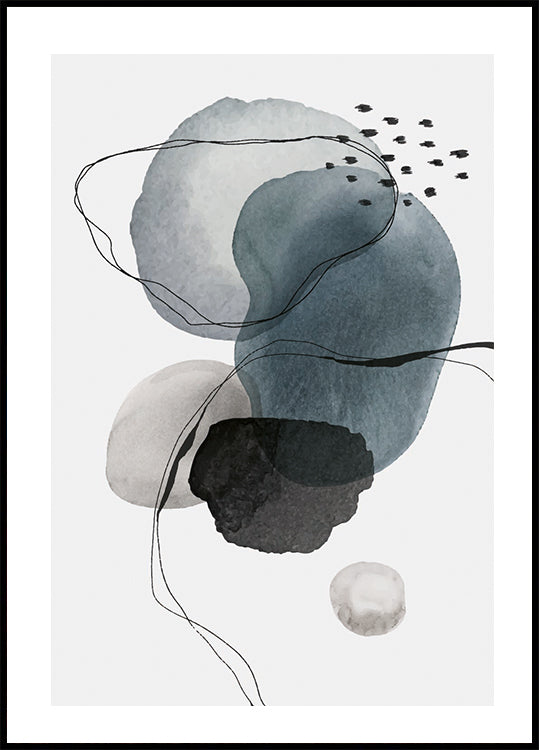 Abstract Shapes and Lines Art Poster - Posterbox.dk