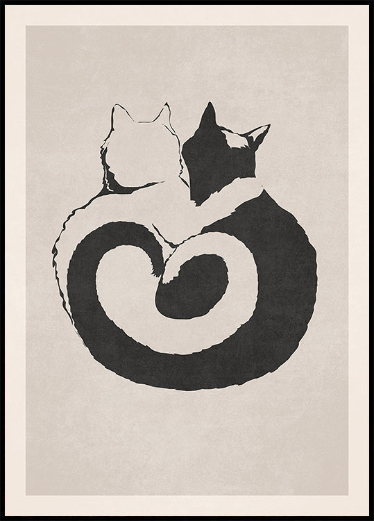 Feline Yin Yang Poster
