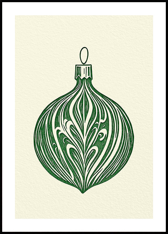 Woodcut Bauble Poster