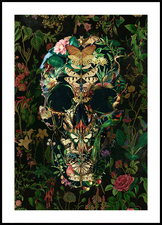 Papillon Skull Poster