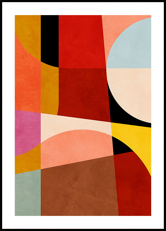 Warm Colors Bauhaus Geometry2 Poster