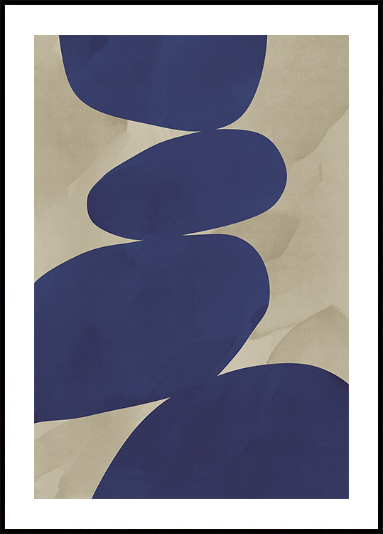 Navy Balance Abstract Poster