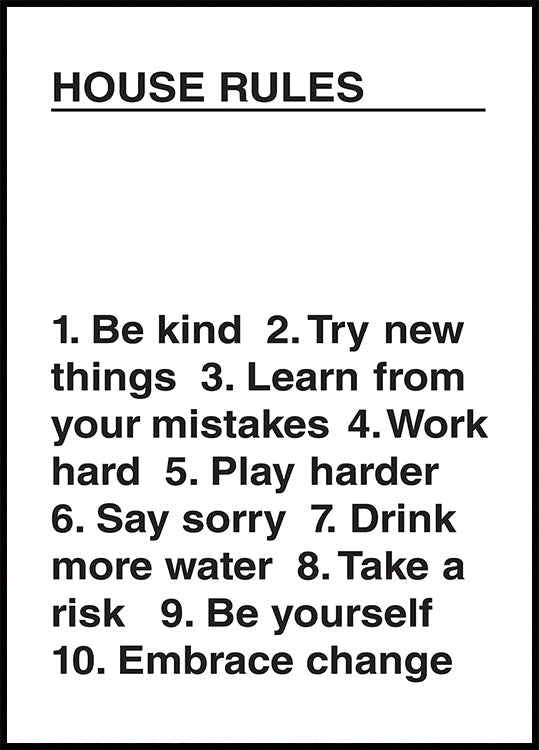 House Rules Poster