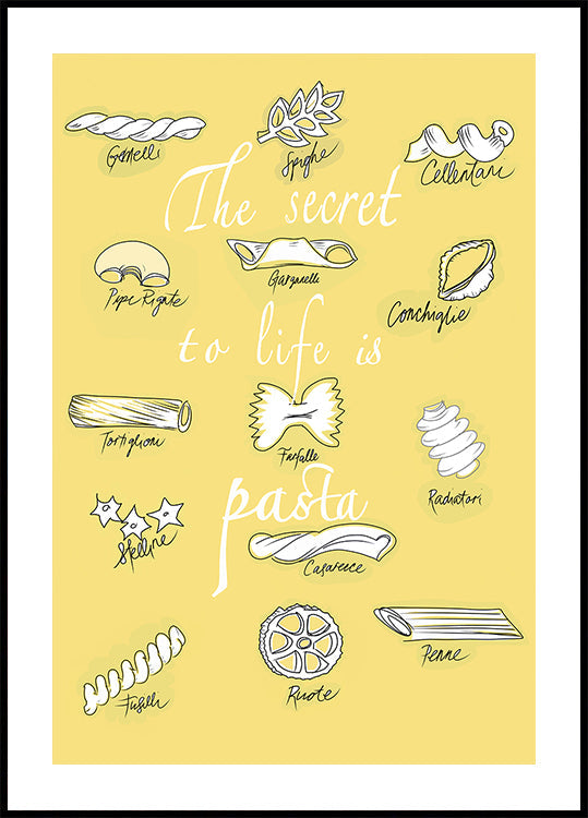 The Secret To Life Is Pasta Poster