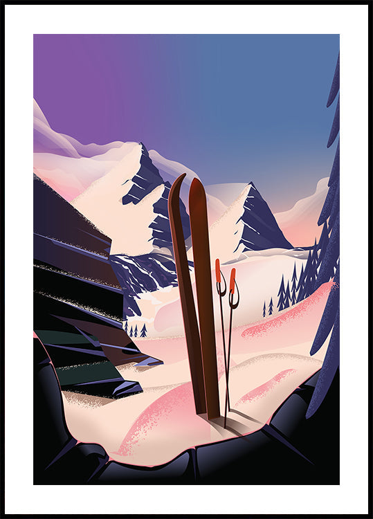 Ski Travel Poster Poster