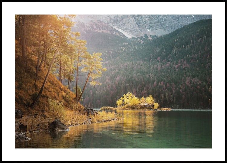 Autumn Morning by the Lake Poster - Posterbox.dk