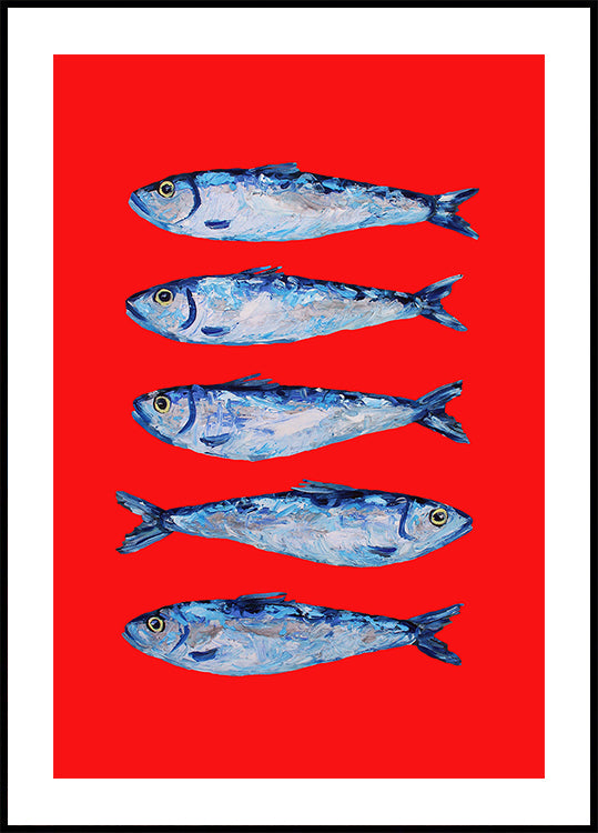 Sardines Berry Red Poster