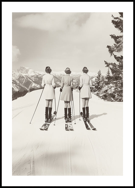 Vintage Glamor Skiers Poster