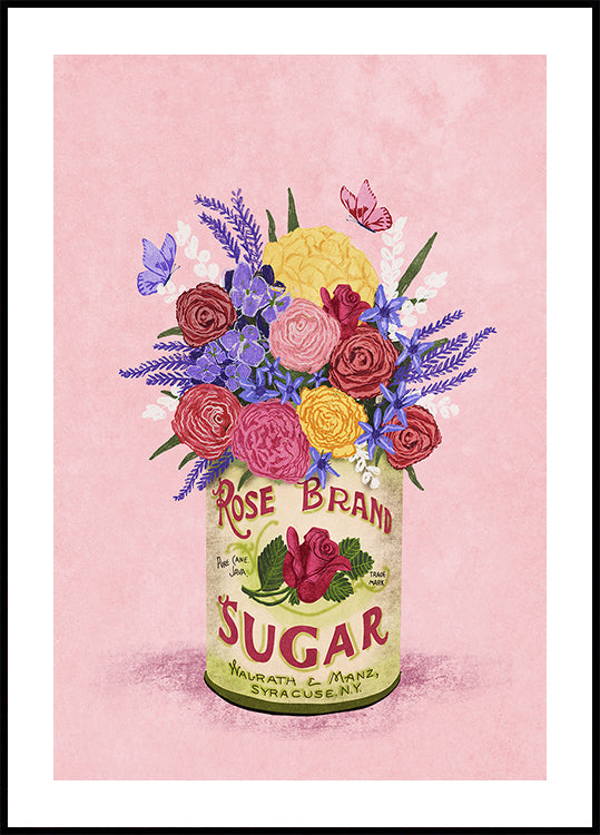 Flowers In a vintage Can Poster