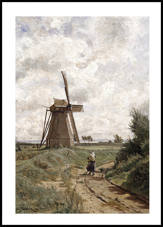 Windmühle Bei Ahrenshoop By Carl Malchin Poster - Posterbox.dk