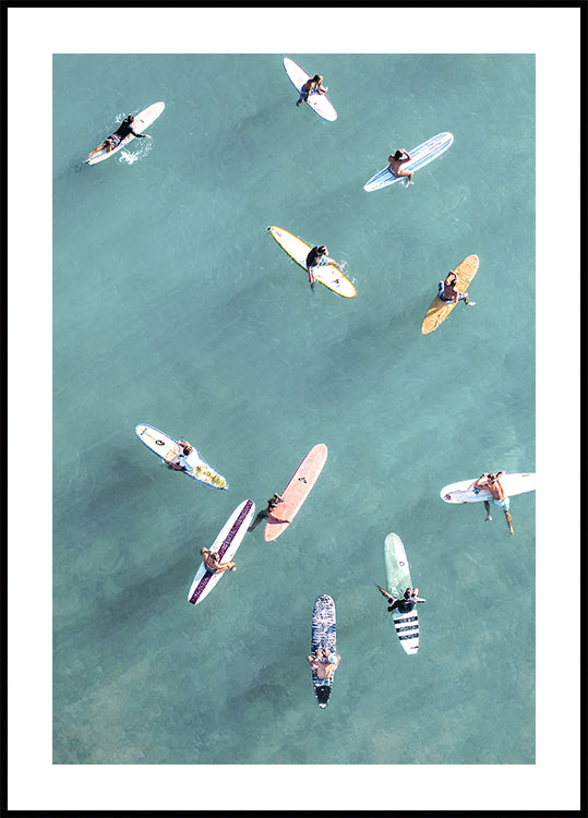 Surfers at Sea No.3 Poster