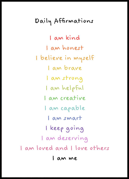 Children's affirmations emotions print 3 Poster