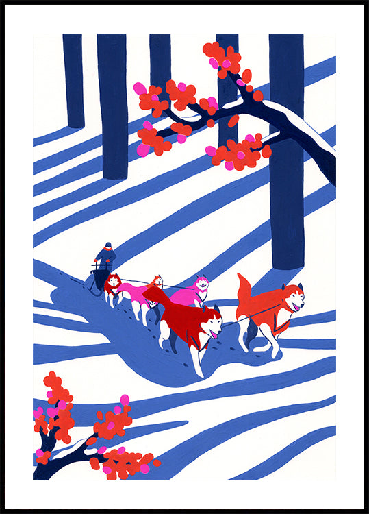 Dog Sled In the Snow Poster