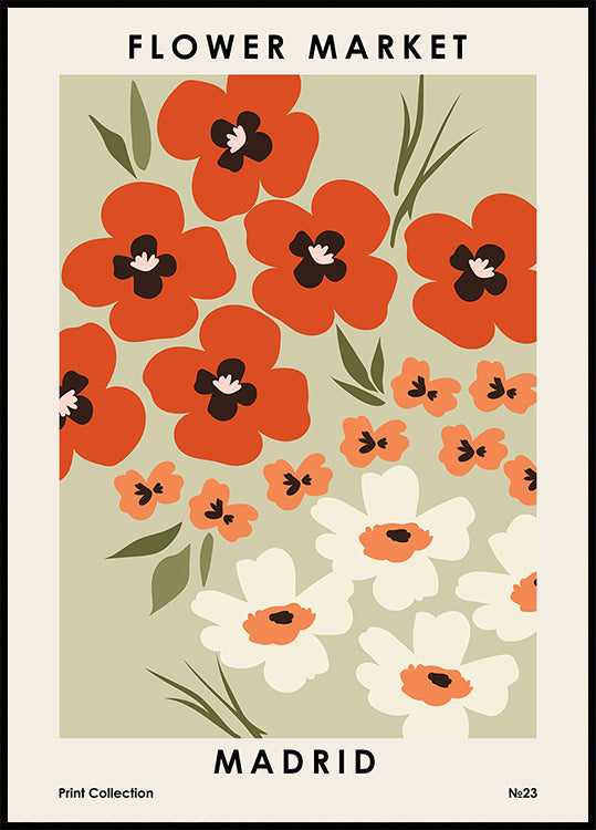 Flower Market Madrid Poster