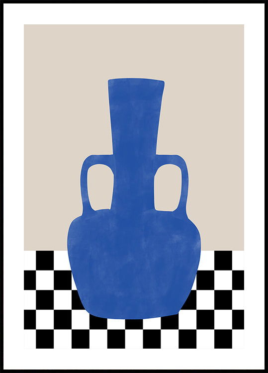 Azure Vase Chess Board Poster