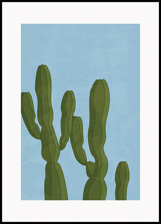 Desert Growth, Cactus Silhouettes Poster