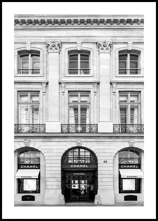 Chanel Paris Boutique Black & White Poster