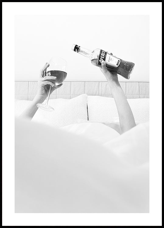 Aperol In Bed B&w Poster