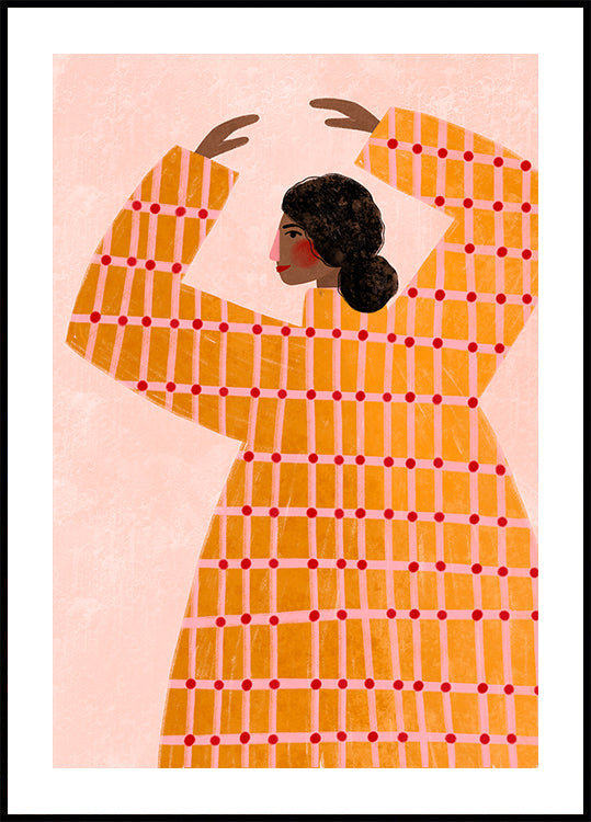 The Woman With the Checked Dress Poster