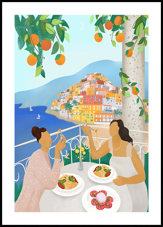 Girls in Positano Poster