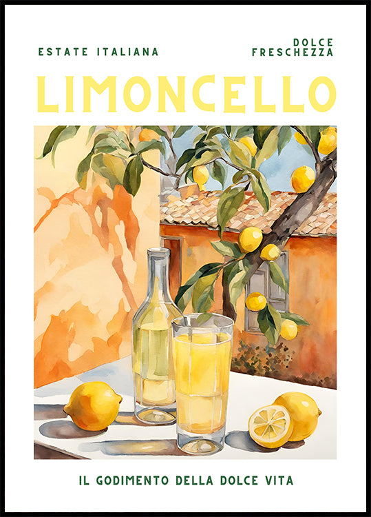 Limoncello, Watercolor, Fresh Poster