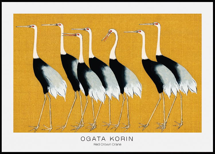 Red Crown Crane By Ogata Korin Poster - Posterbox.dk