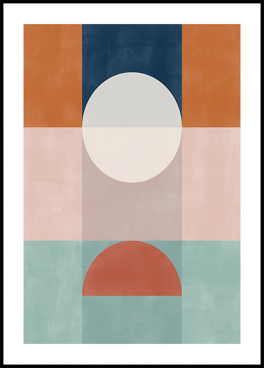 Abstract Geometric Artwork With Earthy Tones Poster