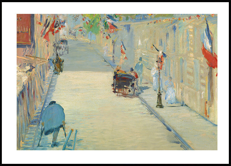 The Rue Mosnier With Flags By Édouard Manet Poster - Posterbox.dk