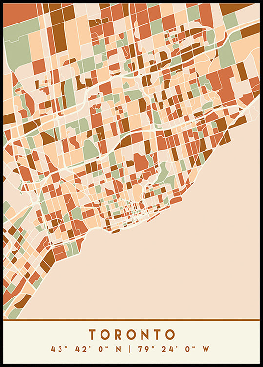 Black Maps Earth Tones 89 Poster