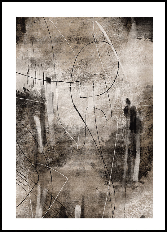 Abstract Lines and Textures Art Poster - Posterbox.dk