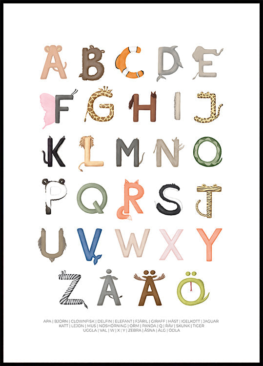Animal Letters Poster