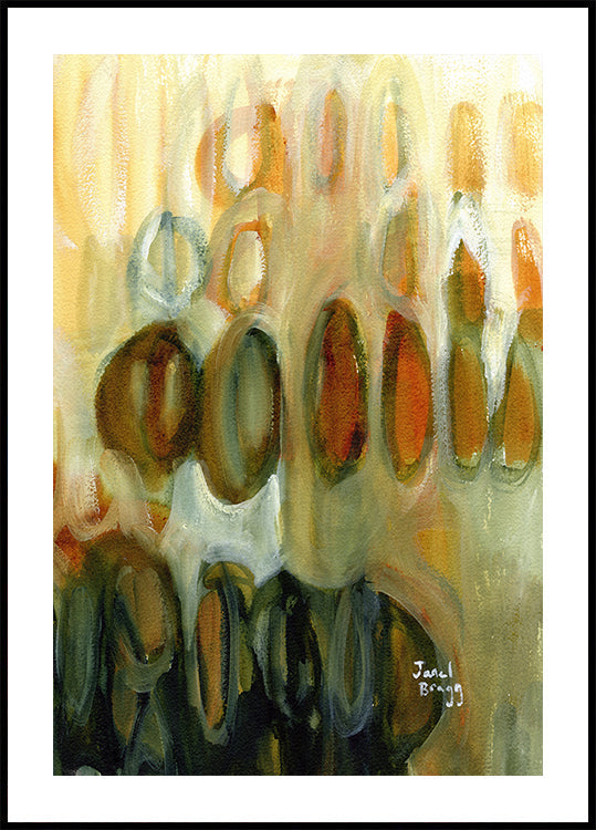 Abstract With Ovals and Gold II Poster