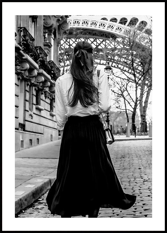 Parisian Elegance Eiffel Tower Black & White Poster