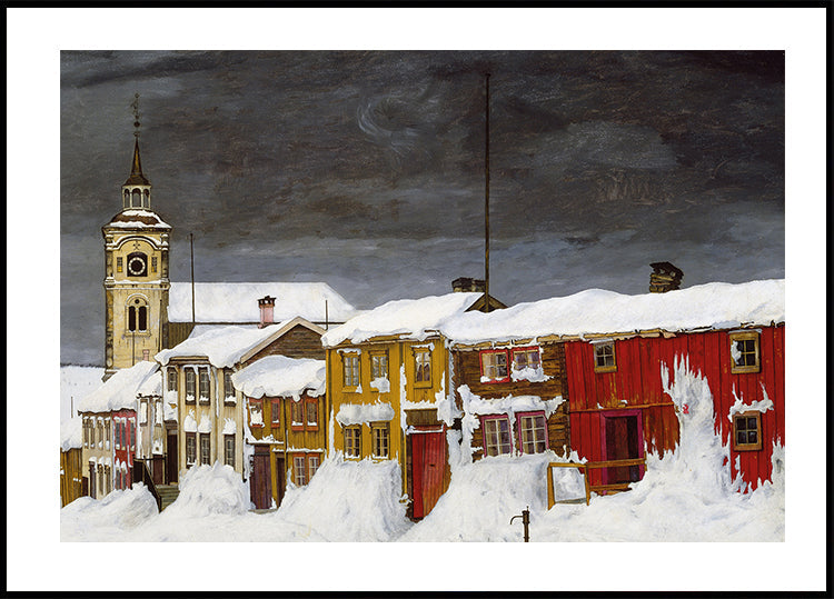 Gate in Røros City Harald Sohlberg Poster Poster - Posterbox.dk