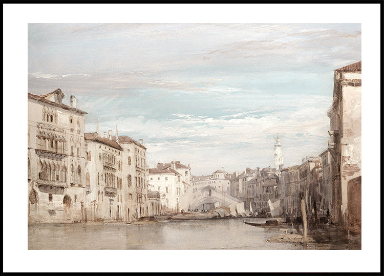 The Grand Canal Venice Looking Toward The Rialto By Richard Parkes Bonington Poster - Posterbox.dk
