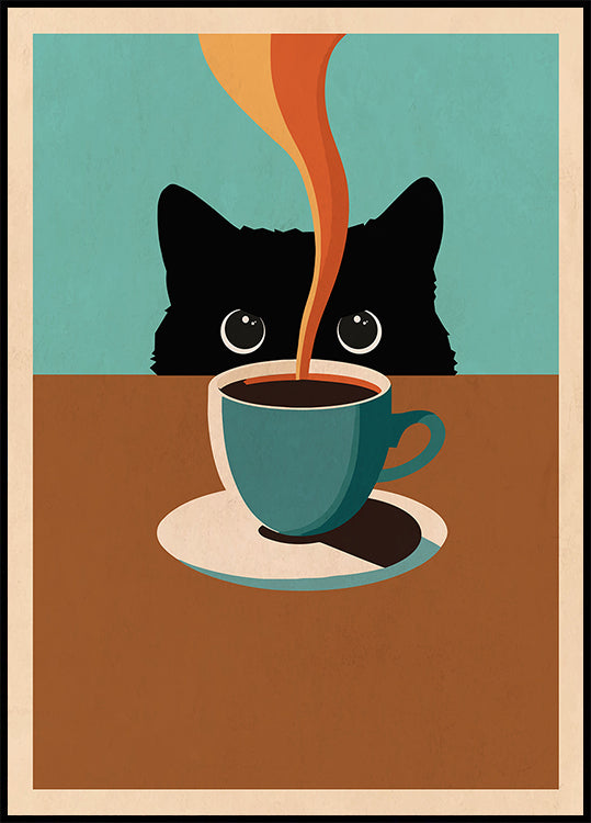 Cat & Coffee Poster