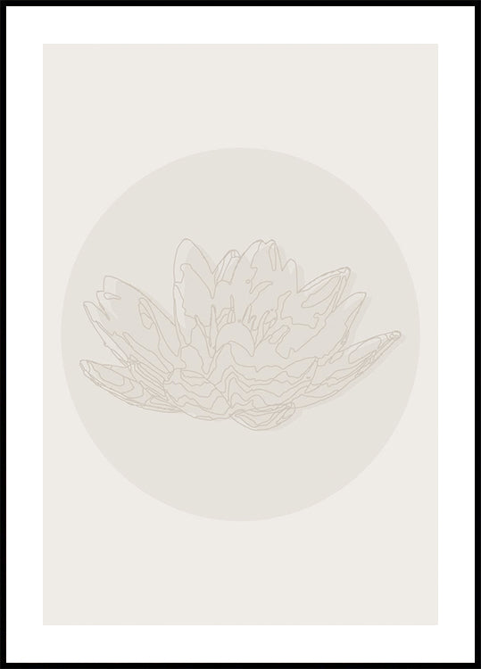 Lotus Serenity, Botanical Line Art Poster