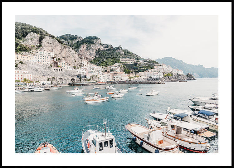 Amalfi coast with boats #2 Poster