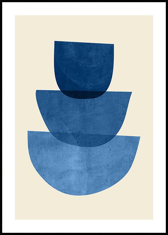 Geometric Abstract Shapes Blue Poster