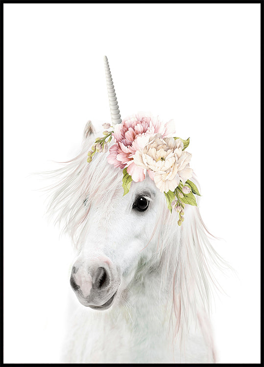 Floral Unicorn Poster