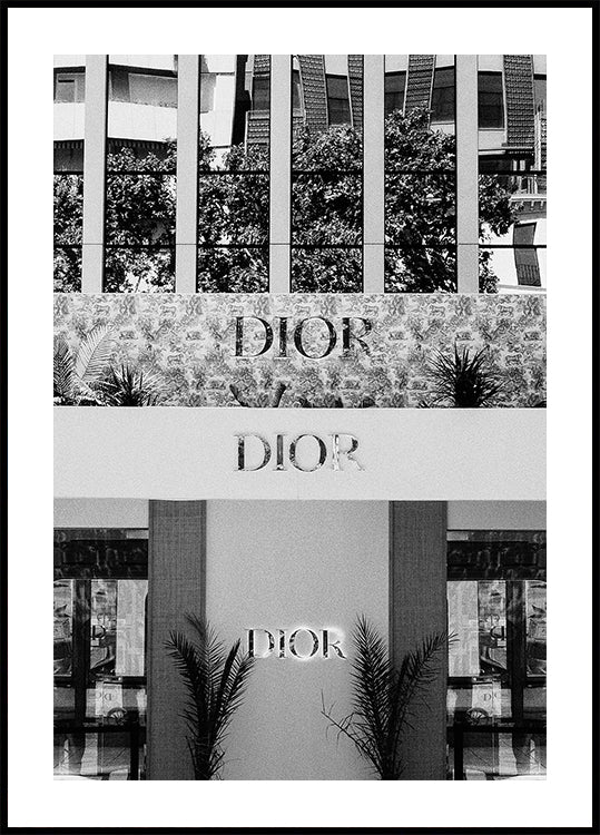 Dior Madrid Boutique Black & White Poster