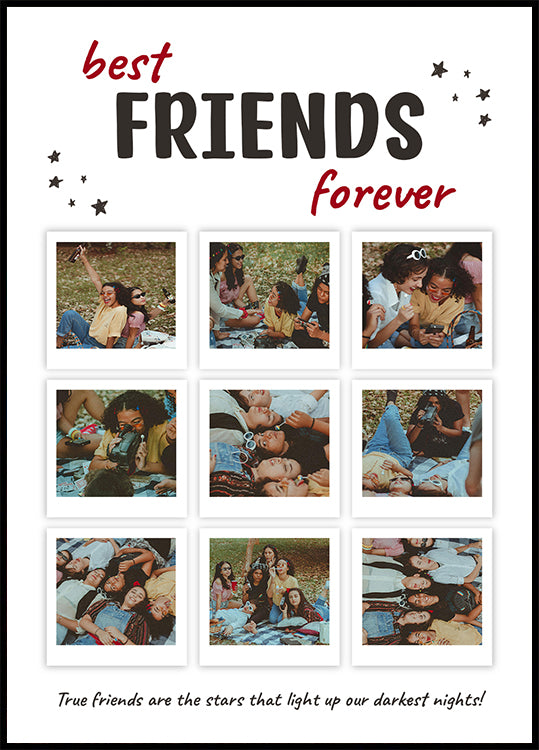 Best Friends Forever Personalized Photo Collage Poster