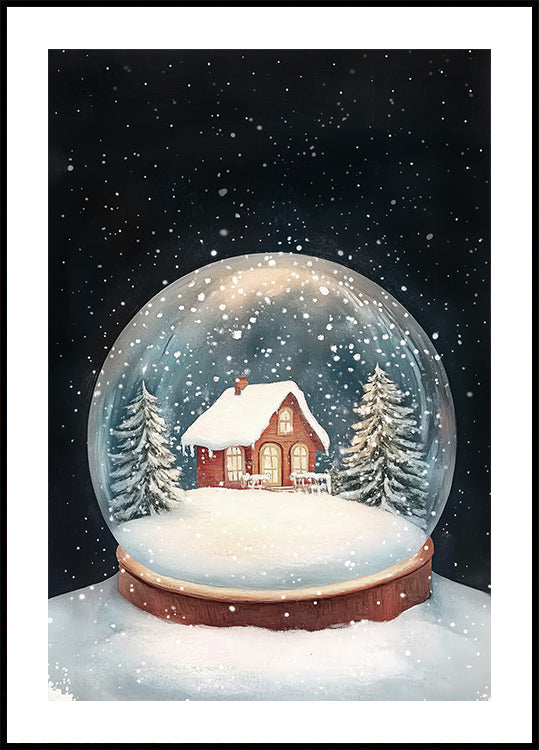 Snow Town Globe Poster