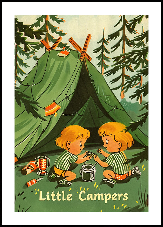 Little Campers Vintage Magazine Poster