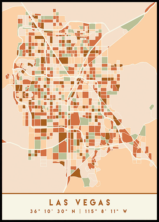 Black Maps Earth Tones 38 Poster