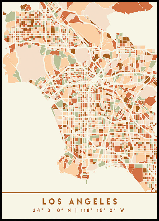 Black Maps Earth Tones 42 Poster