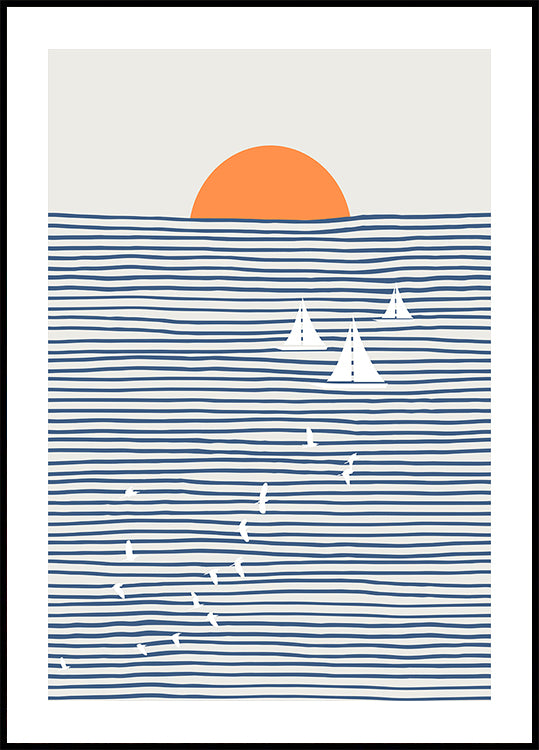 Three White Sails Poster
