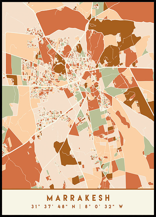 Black Maps Earth Tones 47 Poster